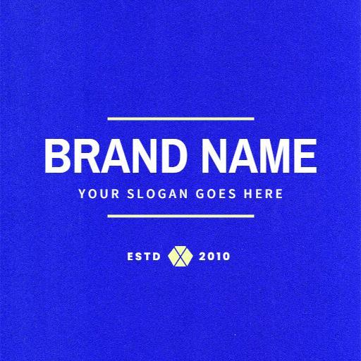 Bold White Typography on Vibrant Blue Background Logo Template