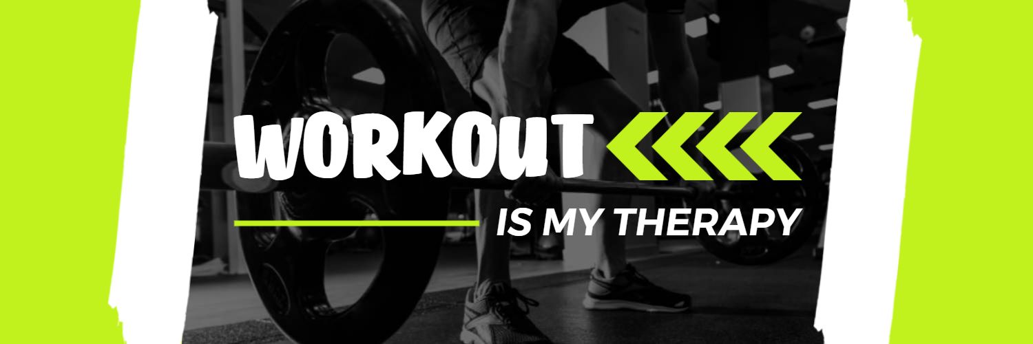 Bold Workout Motivational Theme with Neon Green Twitter Banner Template