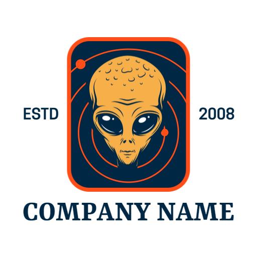Bold Yellow Alien Design Capturing Extraterrestrial Concepts Logo Template