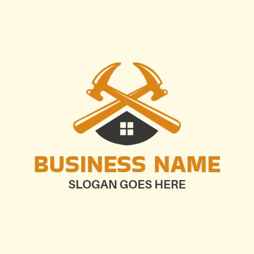 Bold Yellow and Black Construction Tools Logo Template