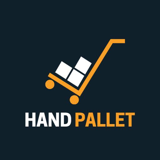 Bold Yellow and Black Hand Pallet Design for Logistics Logo Template