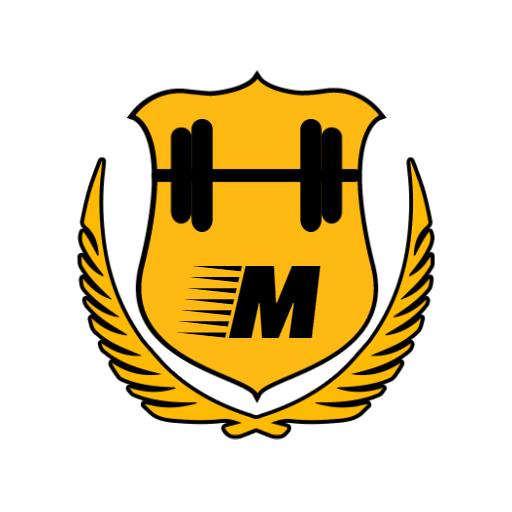 Bold Yellow and Black Shield Design for Fitness Alphabet Logo Template
