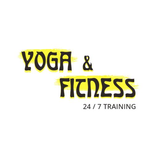 Bold Yellow and Black Yoga Fitness Training Logo Template