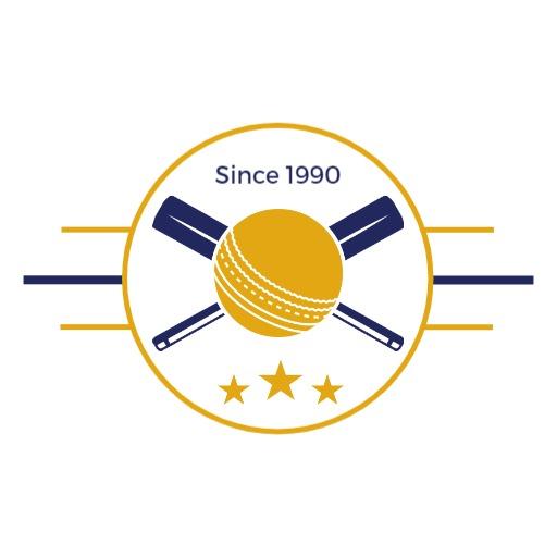 Bold Yellow and Blue Cricket Team Logo Celebrating Sportsmanship Logo Template