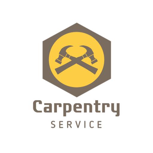 Bold Yellow and Brown Design for Reliable Carpentry Logo Template