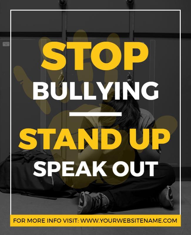 Bold Yellow Anti-Bullying Awareness Campaign Flyer Template