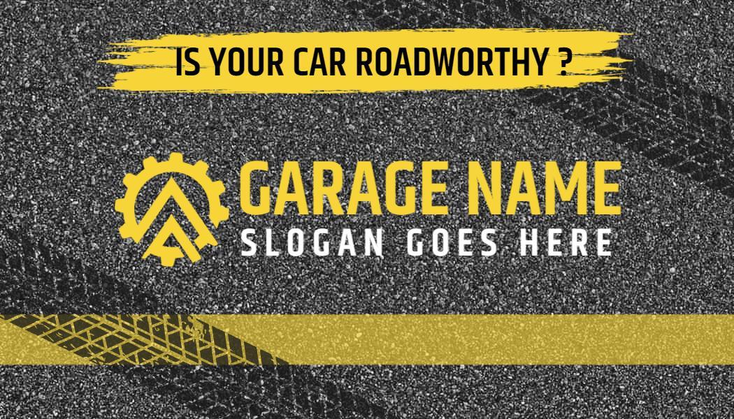 Bold Yellow Auto Repair Garage Services Business Card Template