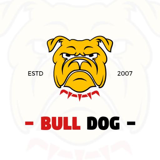 Bold Yellow Bulldog Emblem Representing Strength and Loyalty Logo Template