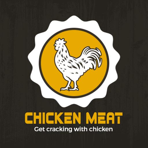 Bold Yellow Chicken Design Highlighting Delicious Meat Logo Template