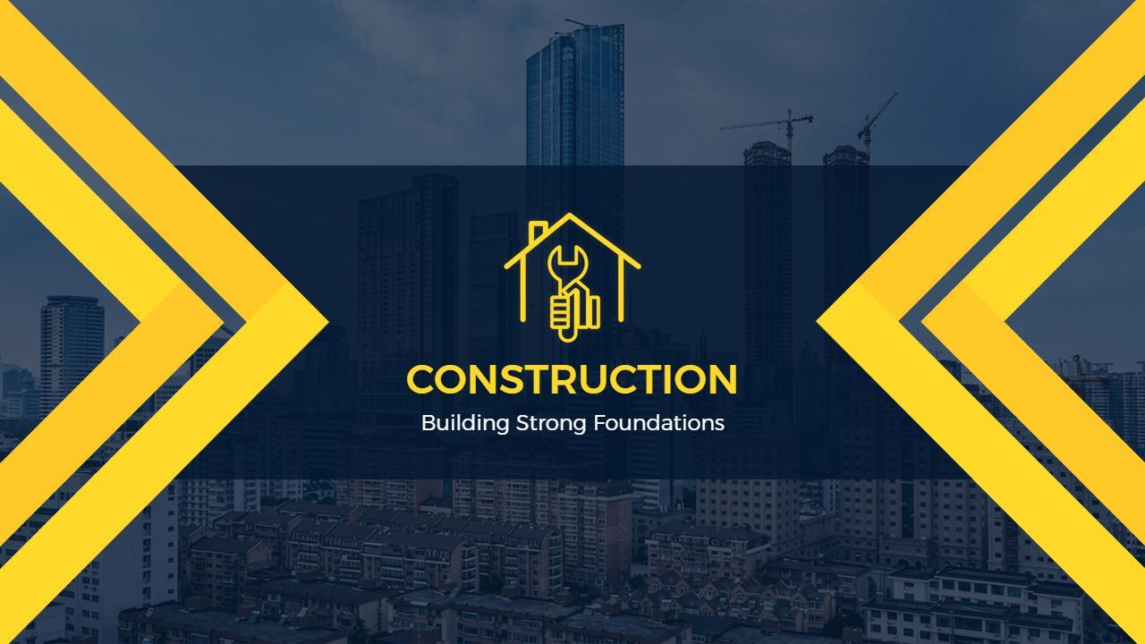 Bold Yellow Construction Company Profile Presentation Template