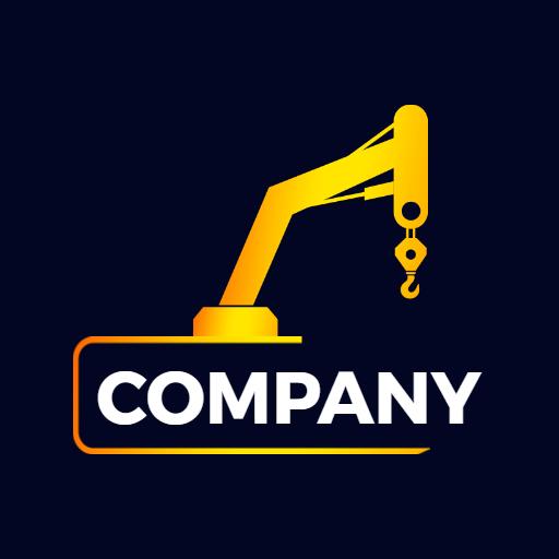 Bold Yellow Crane Design Representing Construction Company Logo Template