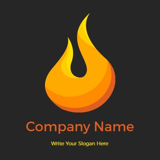 Bold Yellow Flame Symbolizing Passion and Innovation Fire Logo Template