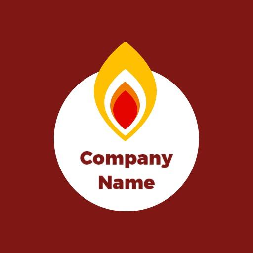 Bold Yellow Flames on a Dark Red Background Fire Logo Template