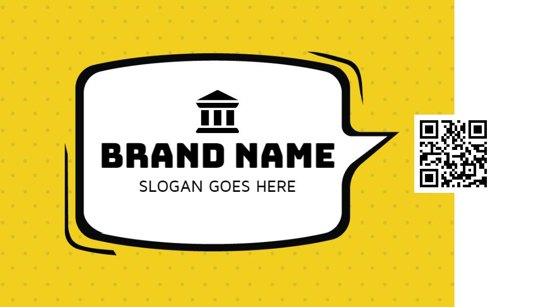 Bold Yellow Funky QR Code Enabled Business Card Template