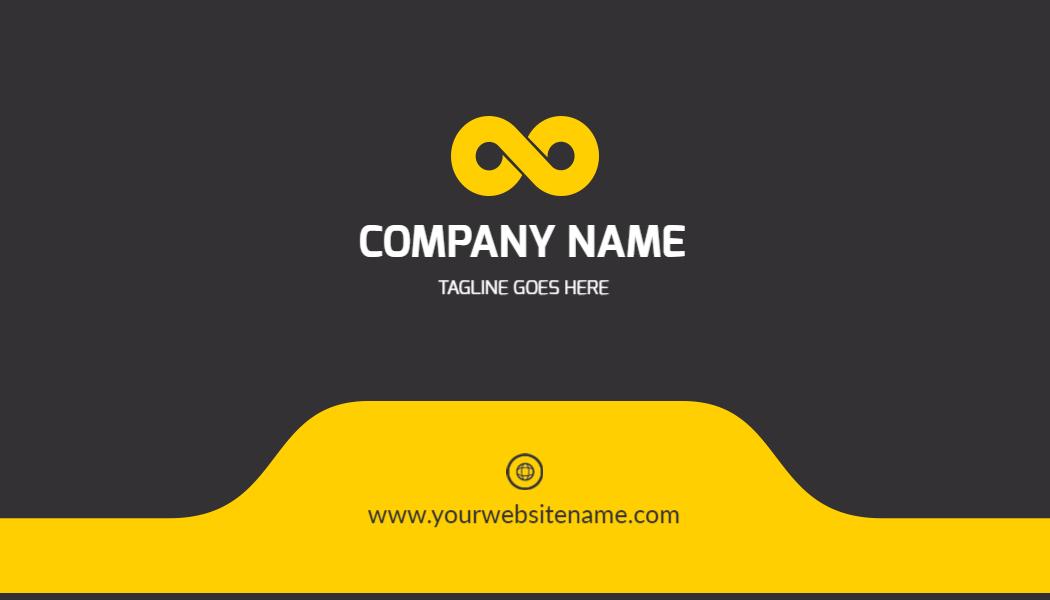 Bold Yellow Infinity Symbol Company Business Card Template