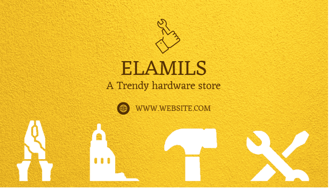 Bold Yellow Laser Cut Hardware Store Business Card Template