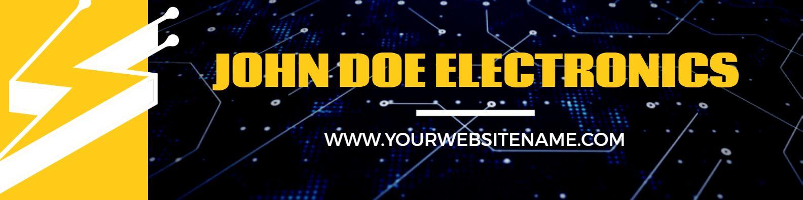 Bold Yellow Lightning Design for Electronics LinkedIn Banner Template