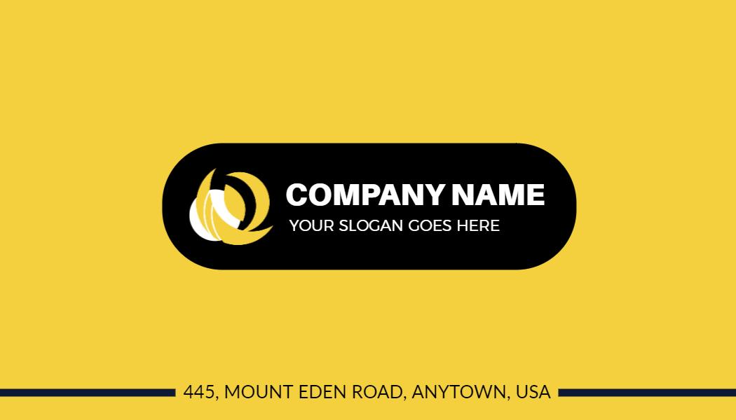 Bold Yellow Modern QR Code Enabled Visiting Card Template