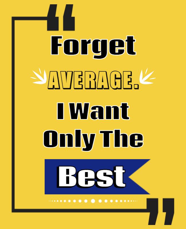 Bold Yellow Motivational Quote for Personal Success Flyer Template