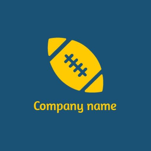 Bold Yellow Rugby Ball Design for Sports Branding Logo Template