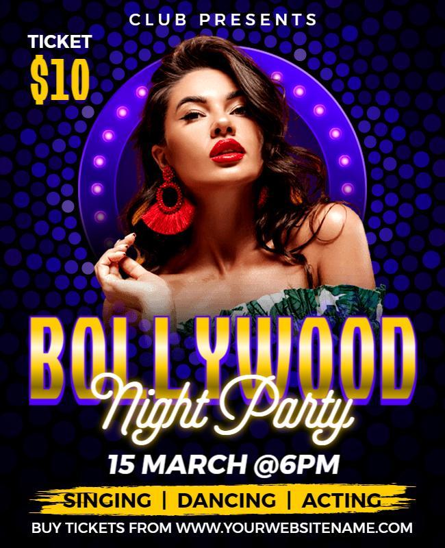 Bollywood Night Party Event Flyer Template