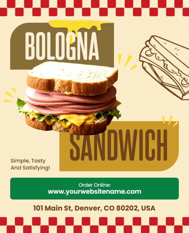 Bologna Sandwich Promotion Flyer Template