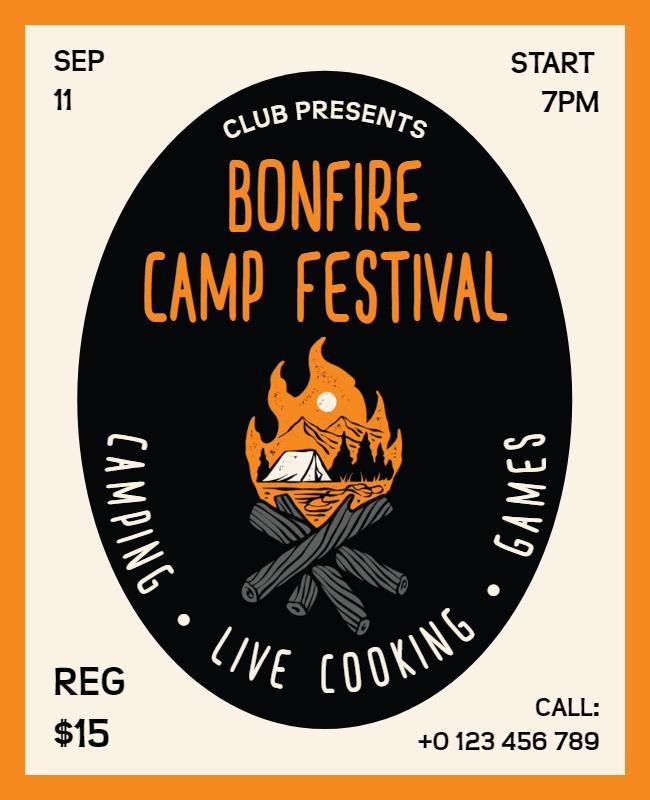 Bonfire Camp Festival Event Flyer Template