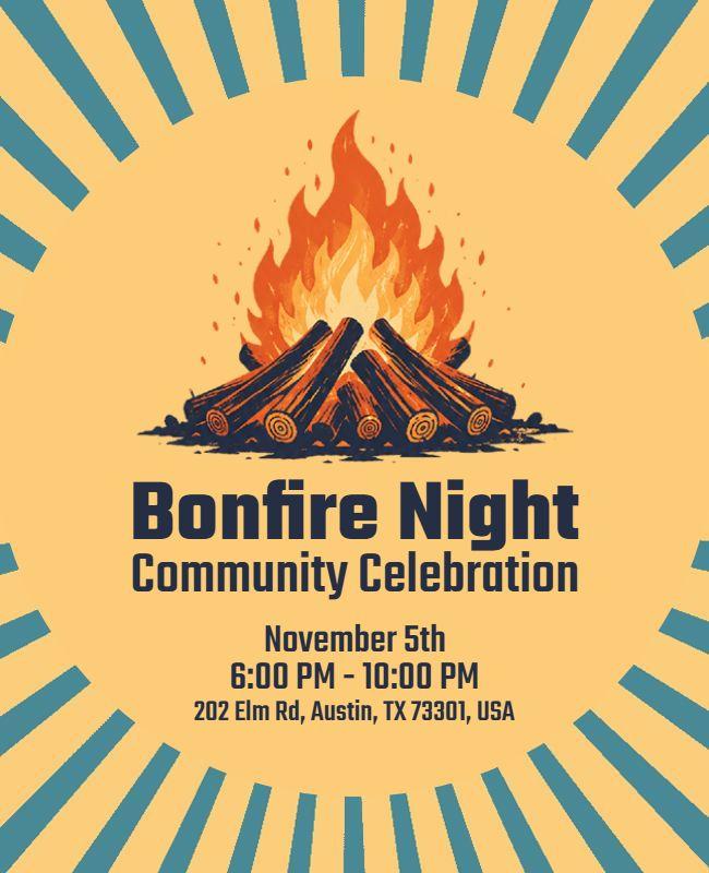 Bonfire Night Community Celebration Poster Template