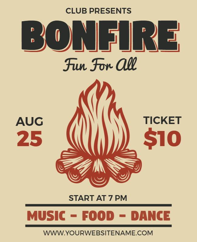 Bonfire Night Event with Music and Dance Flyer Template