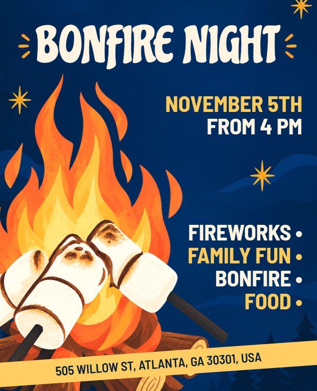 Bonfire Night Family Event Poster Template