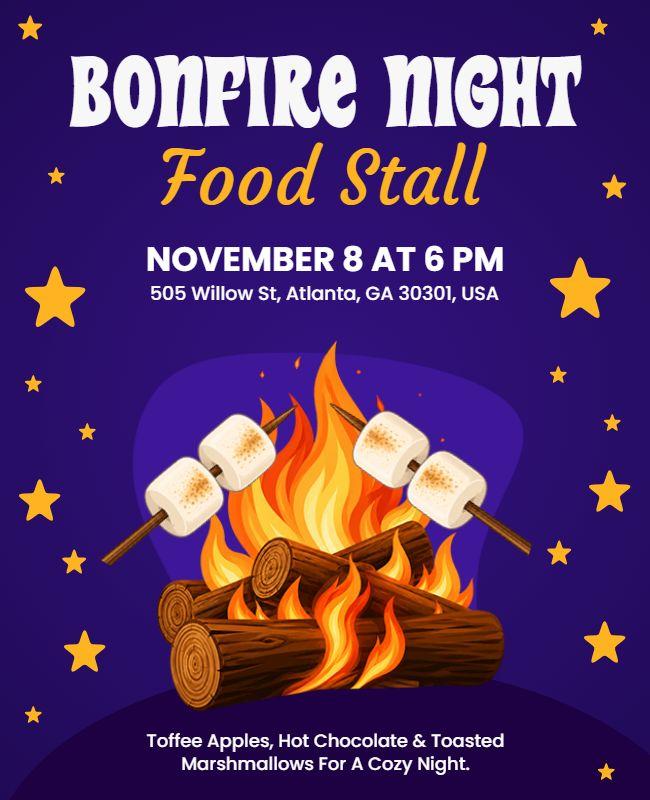 Bonfire Night Food Stall Poster Template