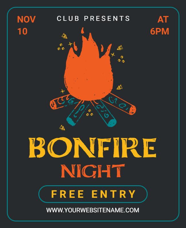 Bonfire Night Free Entry Event Flyer Template