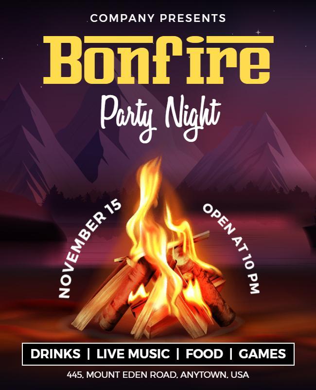 Bonfire Party Night Event Flyer Template