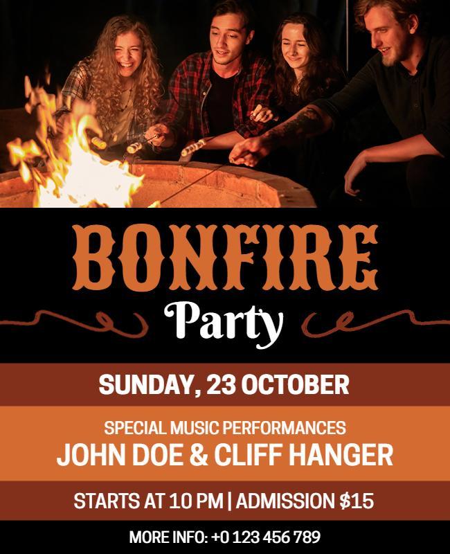 Bonfire Party with Live Music Flyer Template