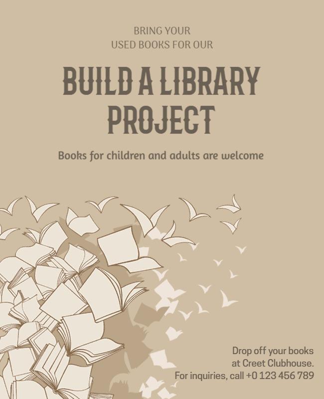 Book Donation Library Project Flyer Template