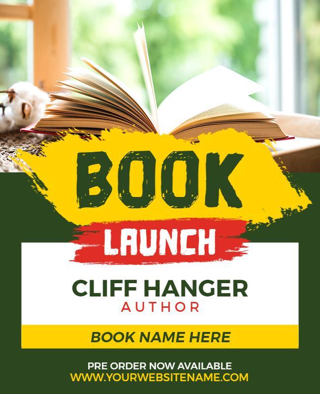 Vibrant Green Book Launch Promotional Flyer Template