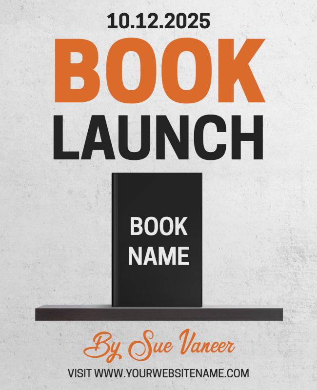 Bold Orange Book Launch Announcement Flyer Template