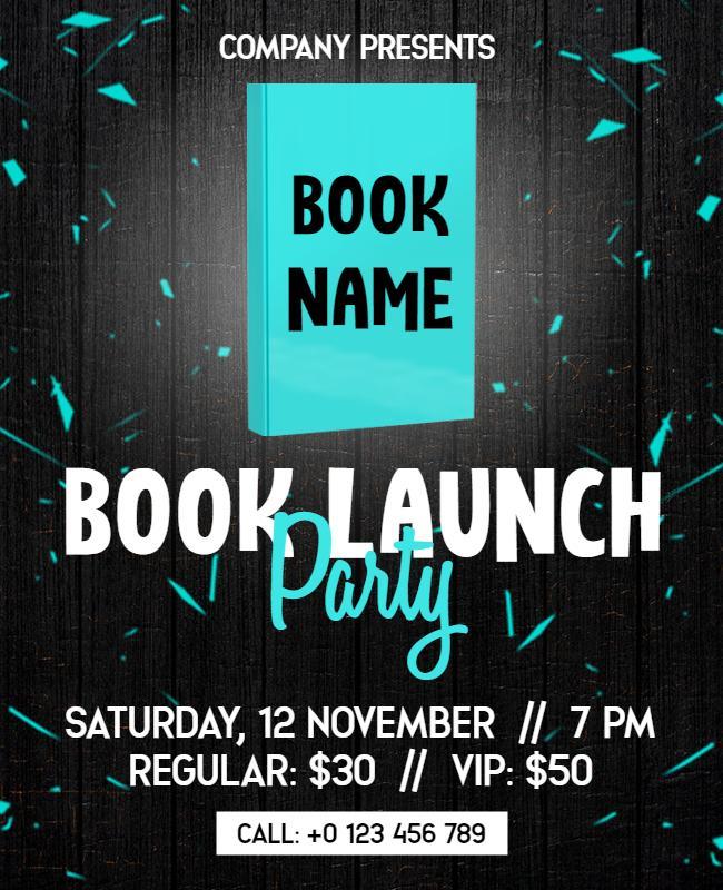 Book Launch Party Flyer Template