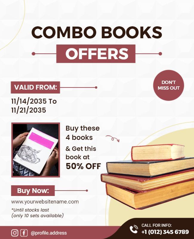 Book Sale Promotion Discount Offer Flyer Template