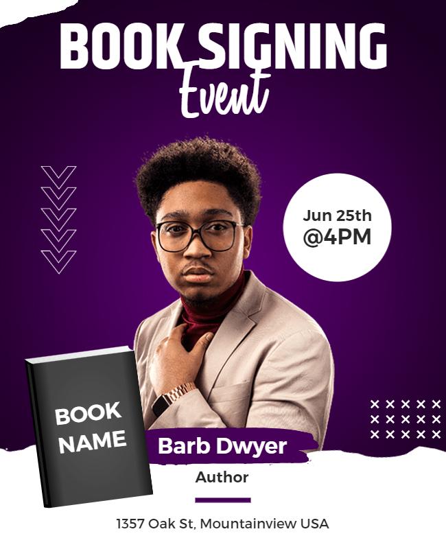 Book Signing Event Announcement Flyer Template