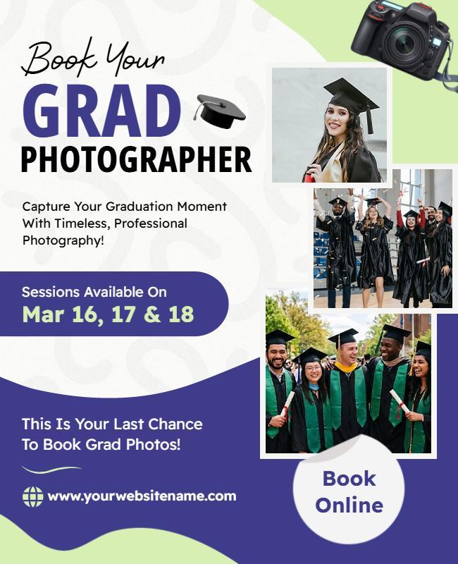 Book Your Graduation Photographer Online Poster Template