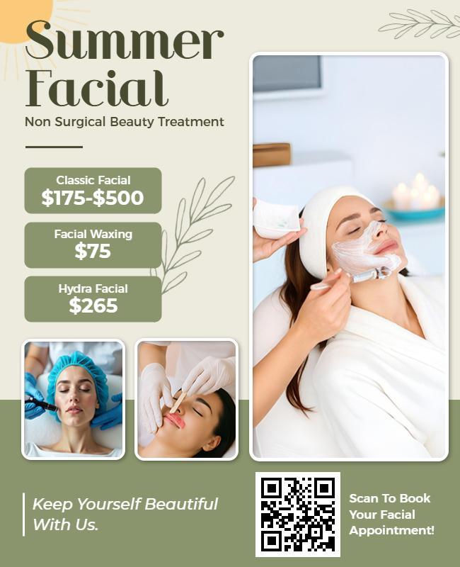 Book Your Summer Facial Appointment Flyer Template