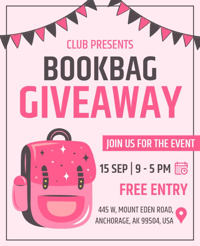 Bookbag Giveaway Event Flyer Template