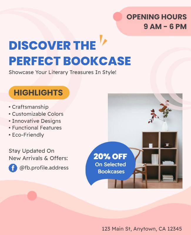 Bookcase Sale Highlights and Features Flyer Template