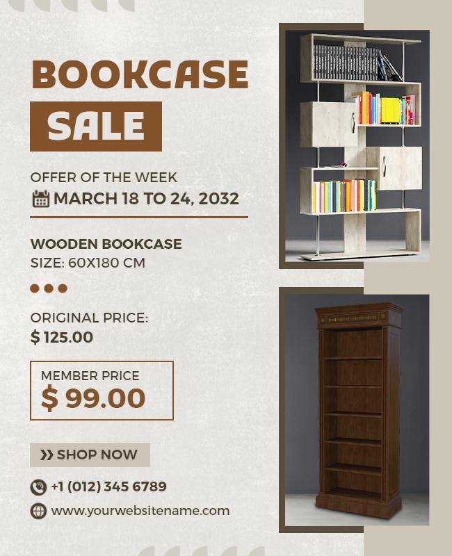 Bookcase Sale Promotional Flyer Template