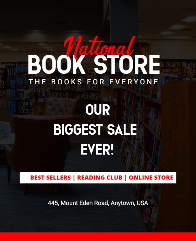 Bookstore Biggest Sale Event Flyer Template