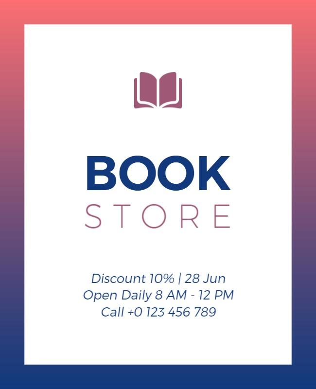 Bookstore Promotional Discount Flyer Template