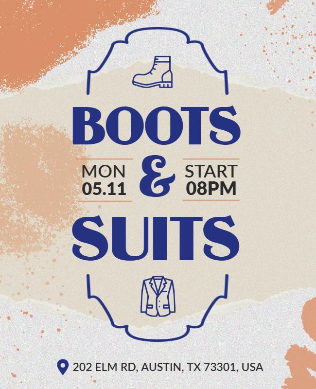 Boots and Suits Fashion Event Flyer Template