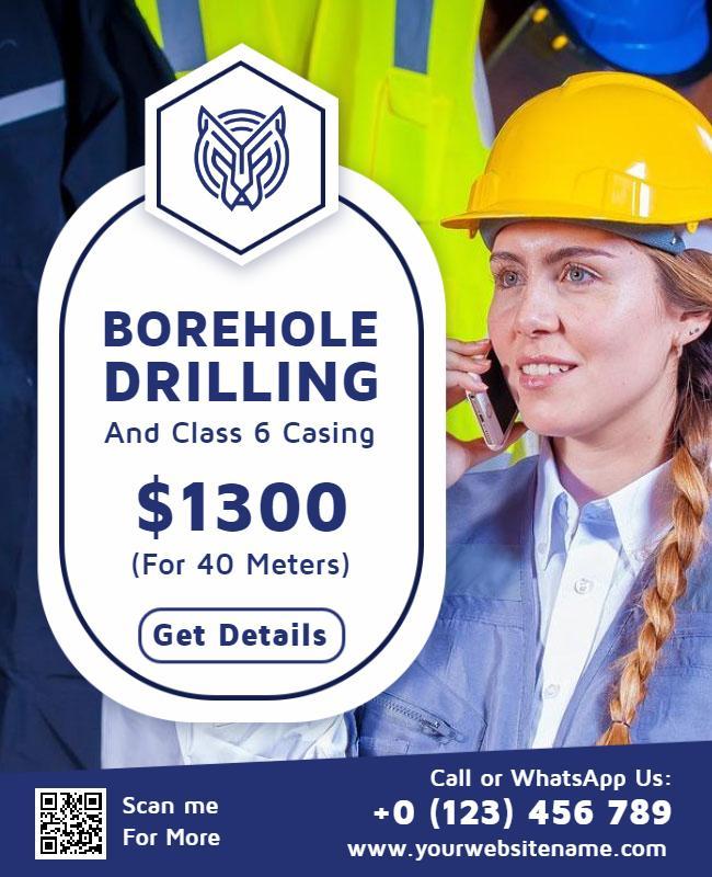 Borehole Drilling Service Promotional Flyer Template