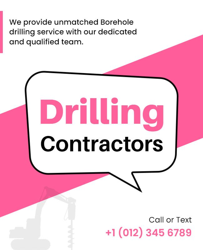 Borehole Drilling Services Contractor Flyer Template